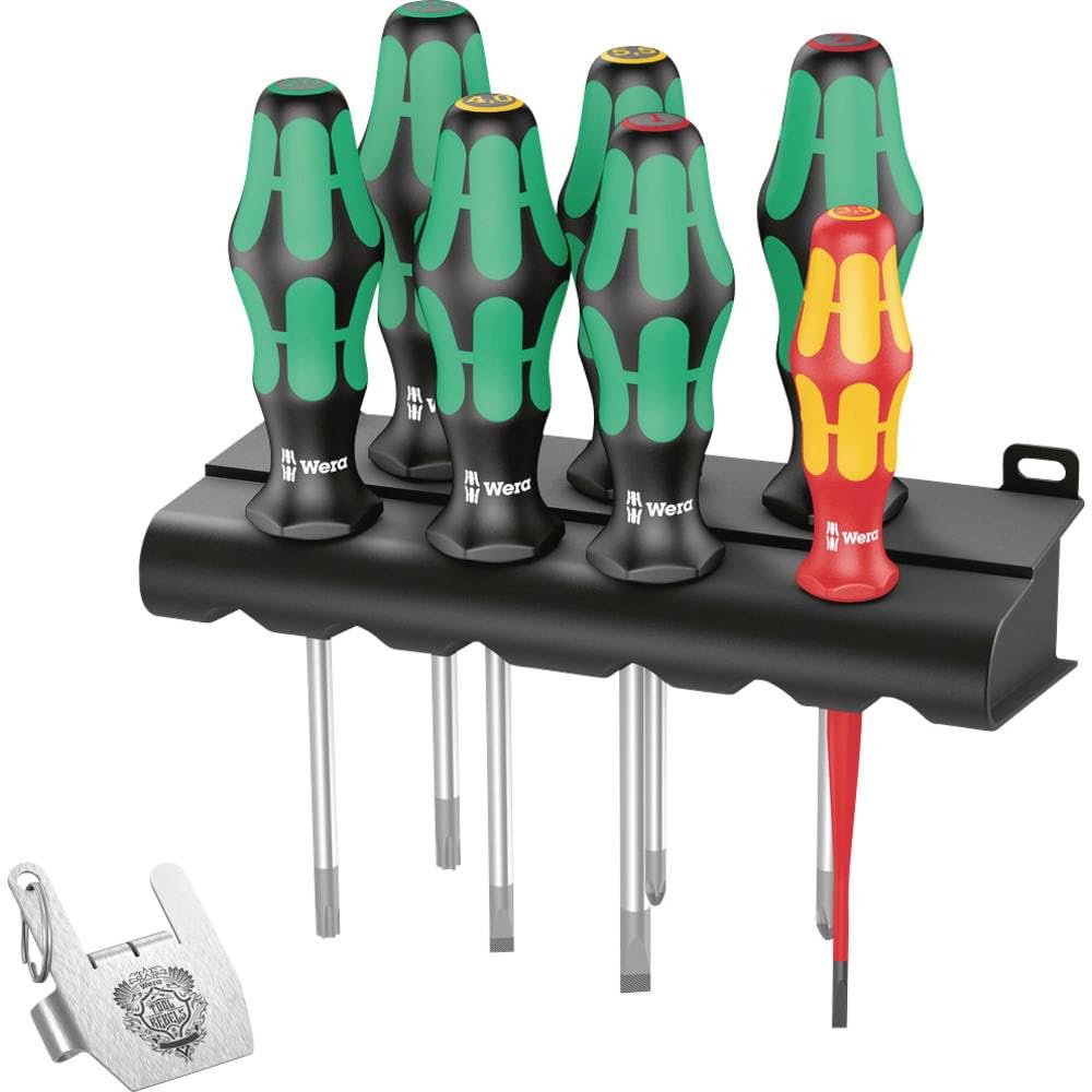 Wera Kraftform/7 Heavy Metal 1 VDE Schraubendreher-Set 8teilig Kreuzschlitz Phillips, Schlitz, TORX