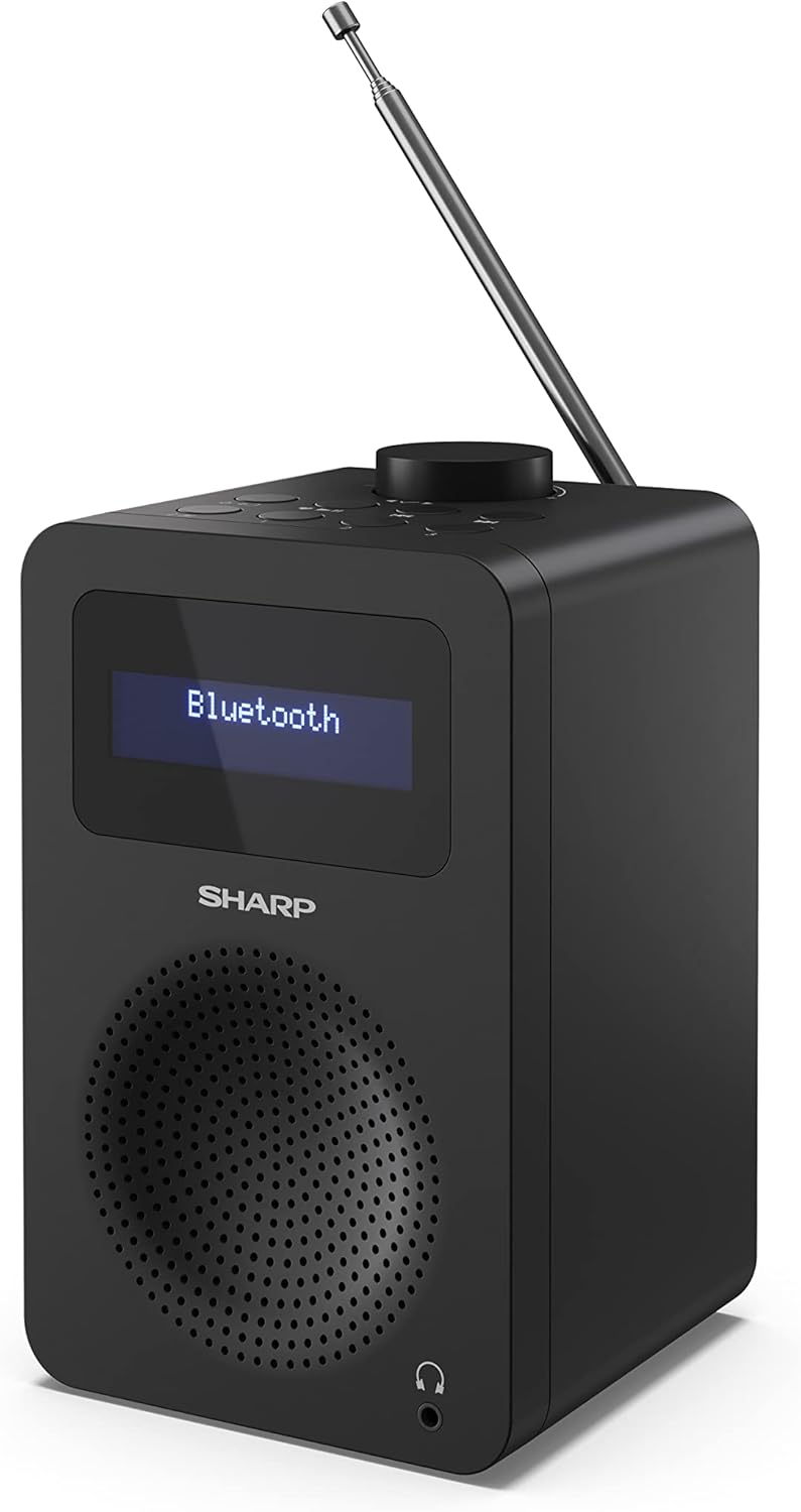 SHARP DR-430 Digitalradio (DAB/DAB+/FM mit RDS, Bluetooth 5.0, Kopfhöreranschluss, 5 Watt), schwarz