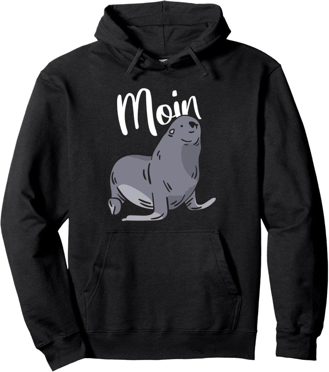 Robbe Seelöwe Moin Plattdeutsch Norden Pullover Hoodie
