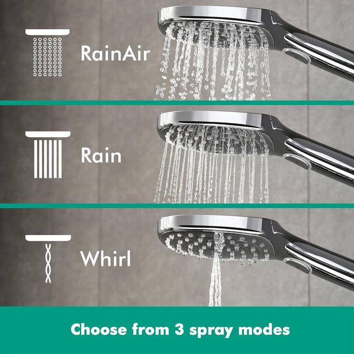 hansgrohe Duschsystem Raindance Select E 360 (Regendusche mit 3 Strahlarten, Duschkopf, Duschstange