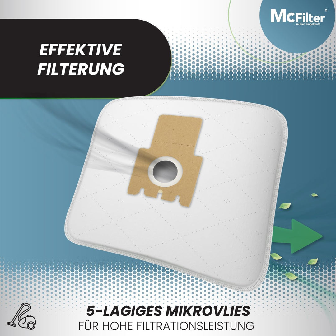 McFilter I 20 Staubsaugerbeutel Alternative für Swirl M52 I M 52 I 5-lagiger Staubbeutel inkl. Mikro
