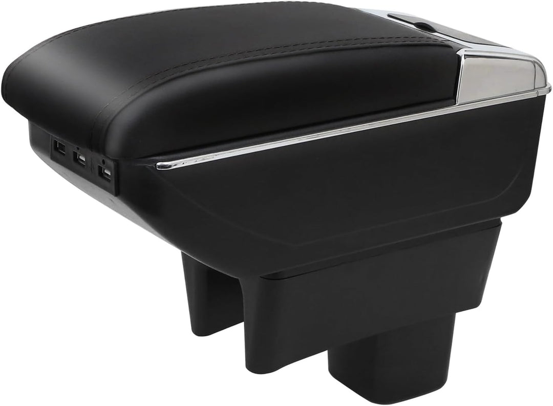 für Swift 2005-2018 Armlehne Mittelkonsole Aufbewahrungsbox Doppelschicht Mit Getränkehalter Schwarz