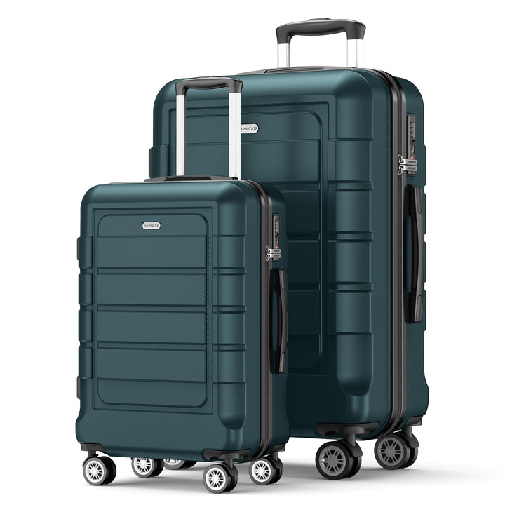 SHOWKOO Kofferset 2 Teilig Hartschale Leicht ABS+PC Erweiterbar Reisekoffer Haltbar Trolley Handgepä