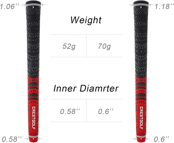 KOFULL Golfgriffe Golf Griffe Set Golf Club Griffe Golfschlägergriffe Golfschläger Golf Griff Midsiz