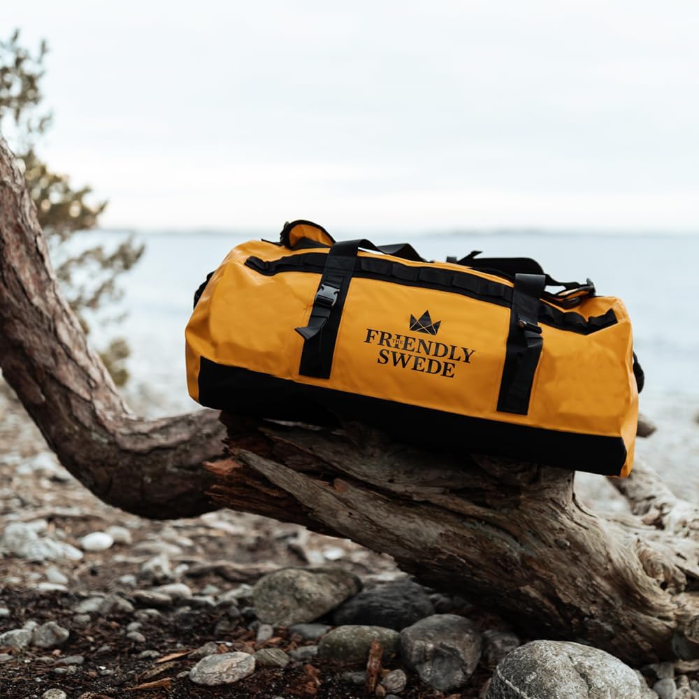 The Friendly Swede Wasserfeste Reisetasche Duffle Bag Rucksack - 30L / 60L / 90L - Seesack, Sporttas