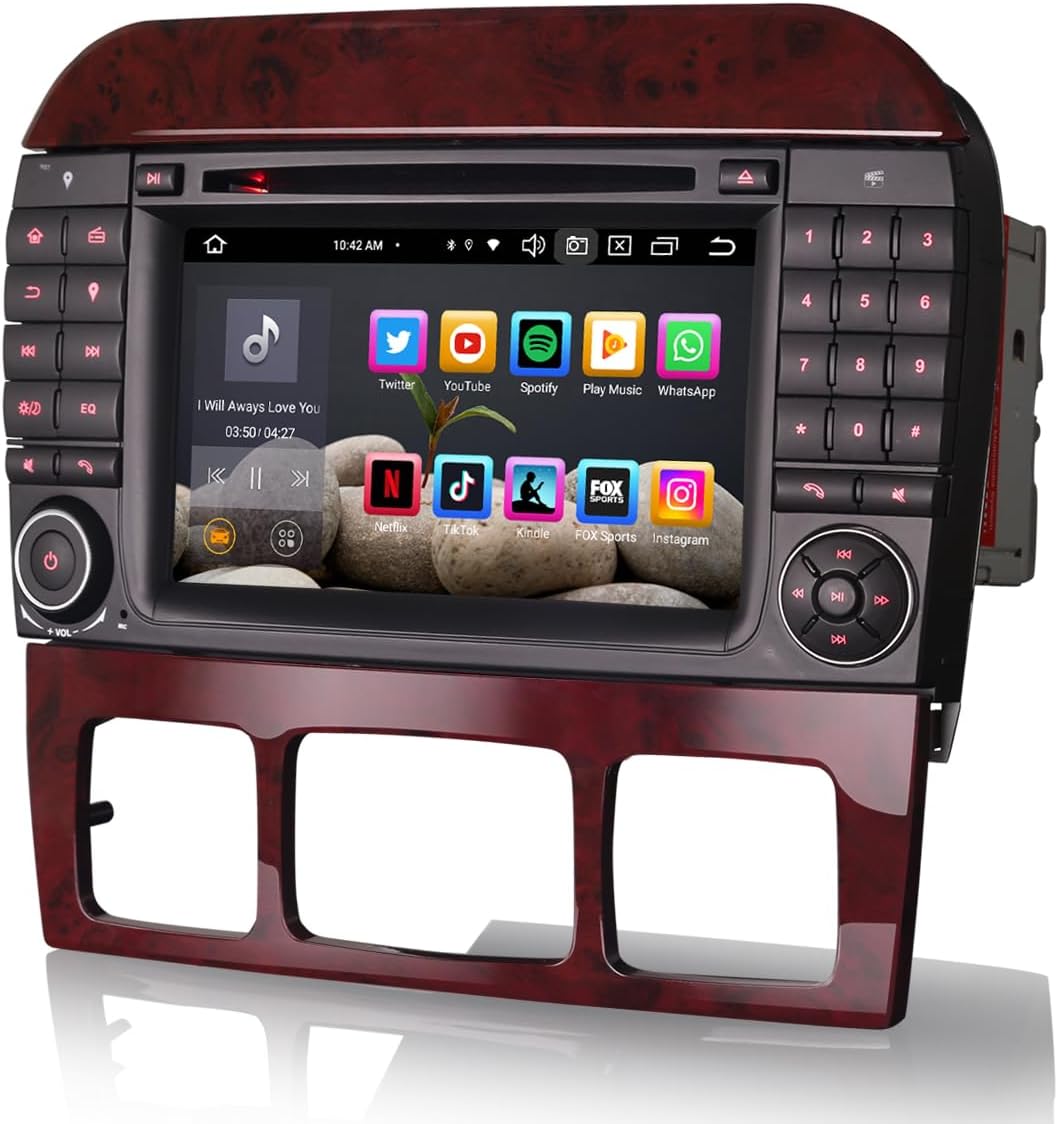 8 Kern 4GB+64GB Android 14 DAB+ Autoradio Für Mercedes-Benz S-Klasse W220 CL-Klasse W215 mit GPS Nav