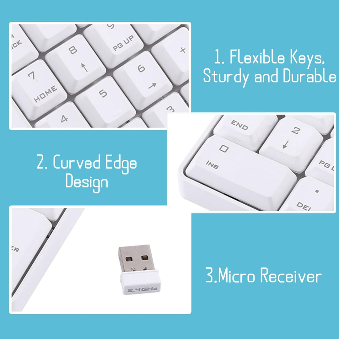 Cuifati 2.4G Wireless USB Ziffernblock Ziffernblock Nr. 18 Tasten Laptop PC Neue, Leichtgewichtige k