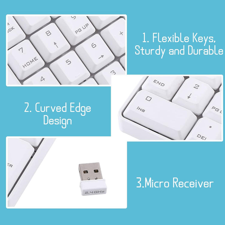 Cuifati 2.4G Wireless USB Ziffernblock Ziffernblock Nr. 18 Tasten Laptop PC Neue, Leichtgewichtige k