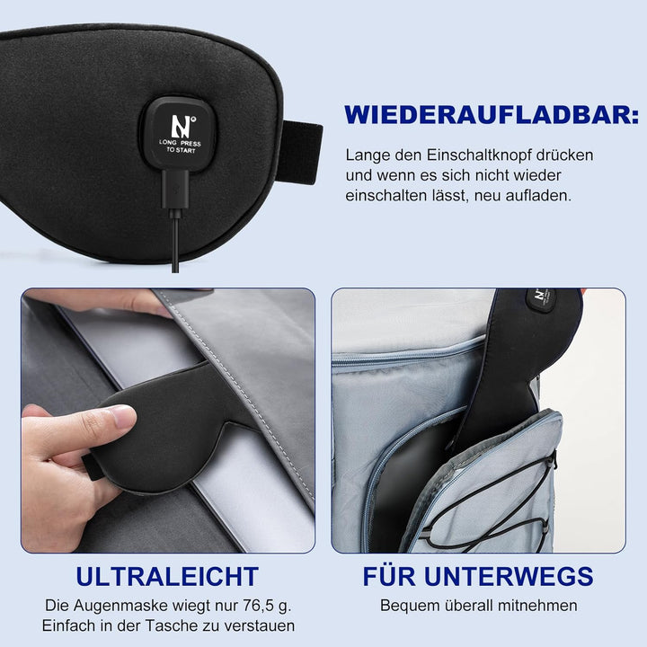 AROMA SEASON Wärmebrille mit Akku ohne Kabel zur Linderung von trockenen Augen, Gerstenkorn, Blephar