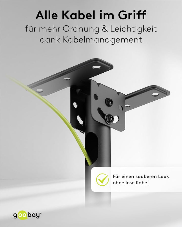 TV-Deckenhalterung für 37–75 Zoll, VESA 400x400, schwenkbar, neigbar, 50 kg | Pulverbeschichteter St