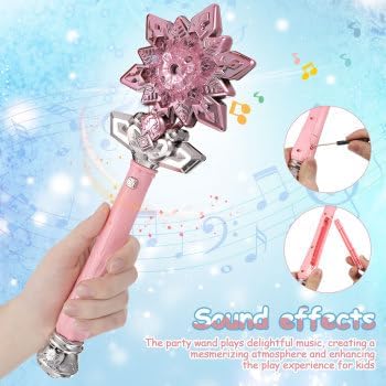 Schneeflocken-Zauberstab: 1pcs 35,50 x 10,70 x 5,70 cm Leuchtenden Zauberstab Prinzessin Cosplay Pro