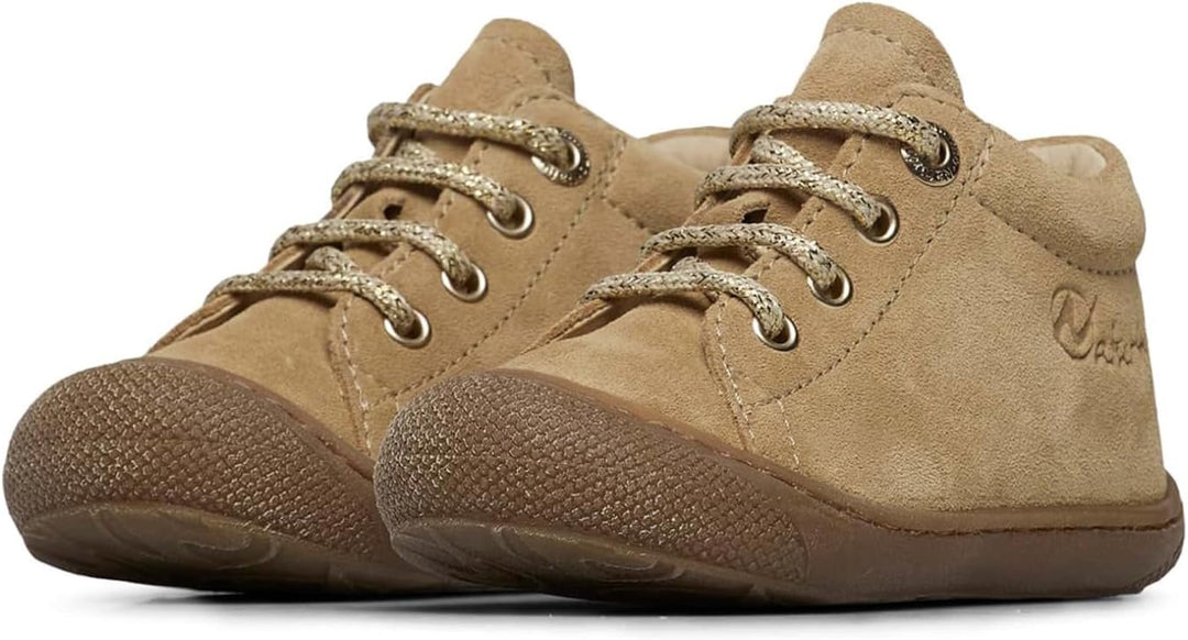 Naturino Lauflernschuhe aus Veloursleder 19 EU Beige Platin, 19 EU Beige Platin