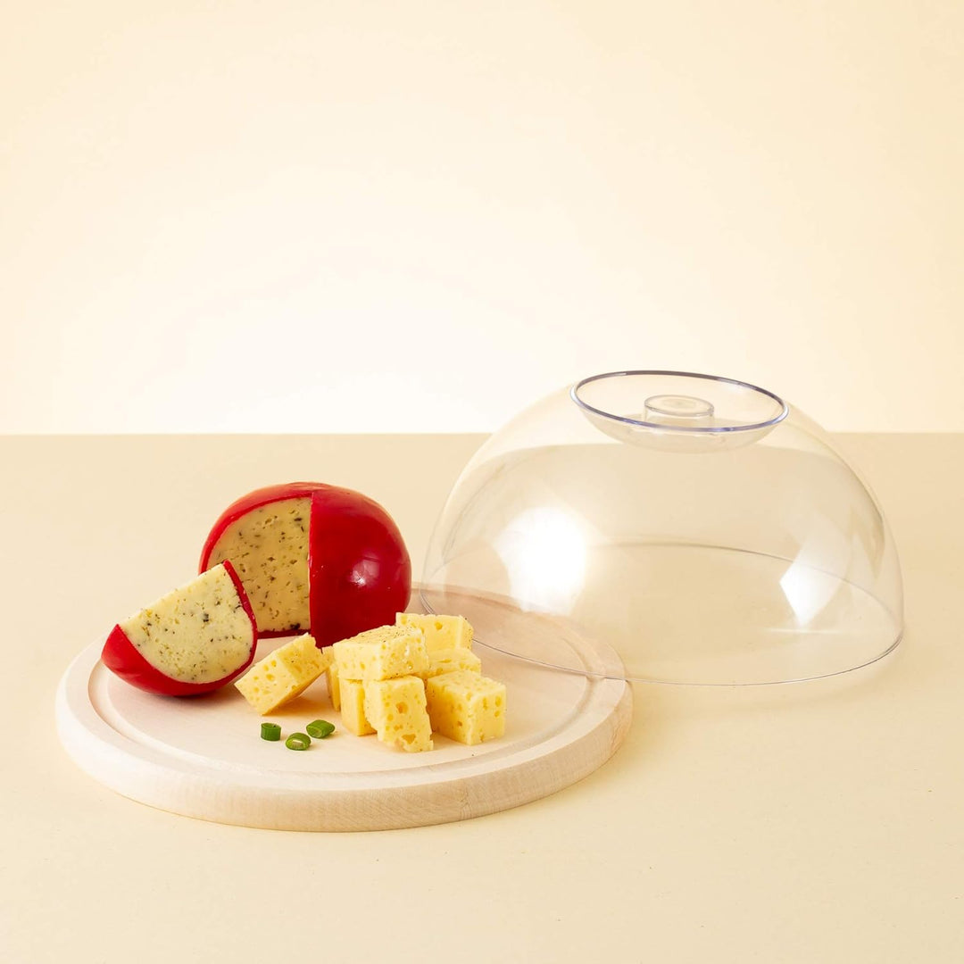 tuuli Kitchen Käseglocke Käsebrett Käseplatte aus Holz Aufbewahrung von Käse Aufschnitt Kuchenbox