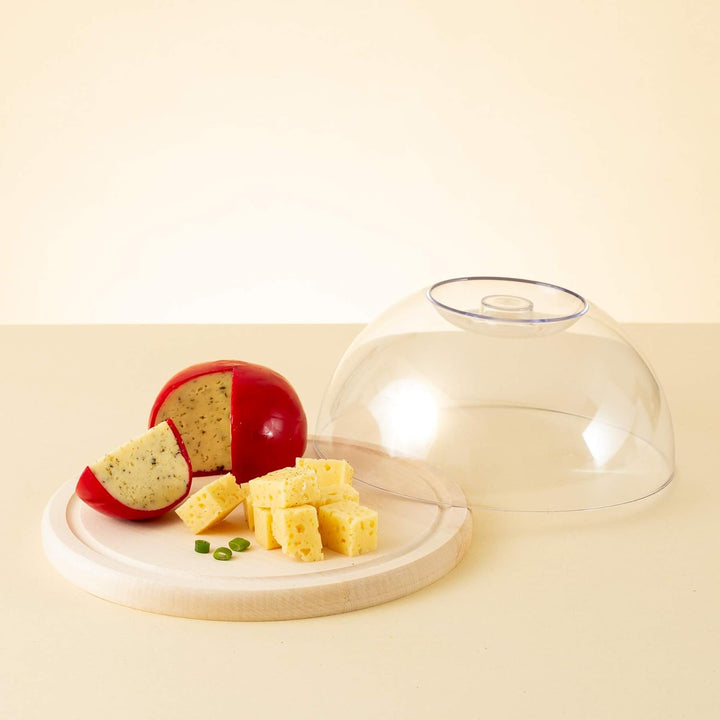 tuuli Kitchen Käseglocke Käsebrett Käseplatte aus Holz Aufbewahrung von Käse Aufschnitt Kuchenbox