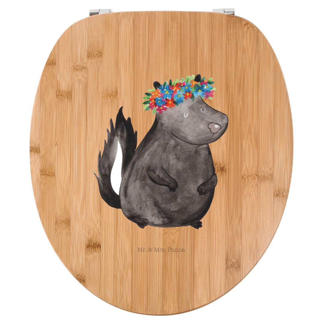 Mr. &amp; Mrs. Panda Motiv WC Sitz Stinktier Blumenmaedchen - Geschenk, Toilettendeckel, Klobrille, Skun