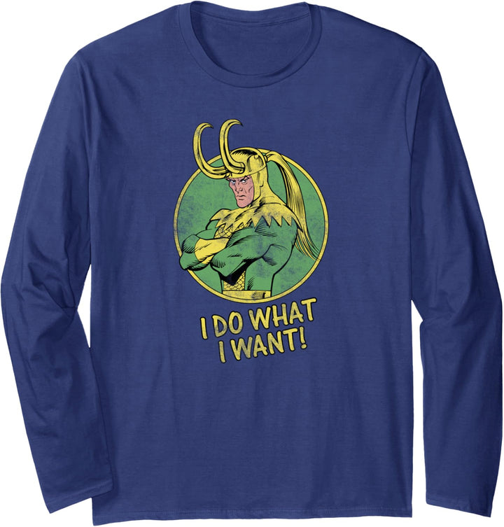 Marvel Loki I Do What I Want Faded Attitude Langarmshirt