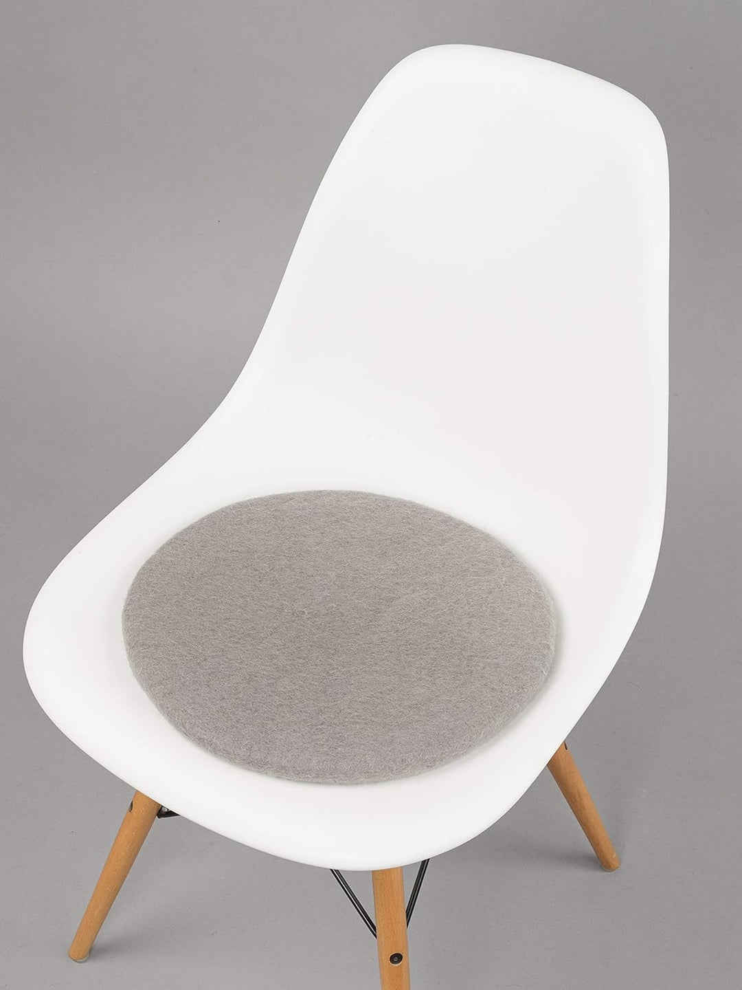 myfelt Flache Filz-Sitzauflage/Stuhlauflage - Luis - rund, 36 cm, Grau, Grau