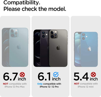 Spigen Ultra Hybrid MagFit Hülle Kompatibel mit iPhone 12 Pro und Komaptibel mit iPhone 12 Kompatibe