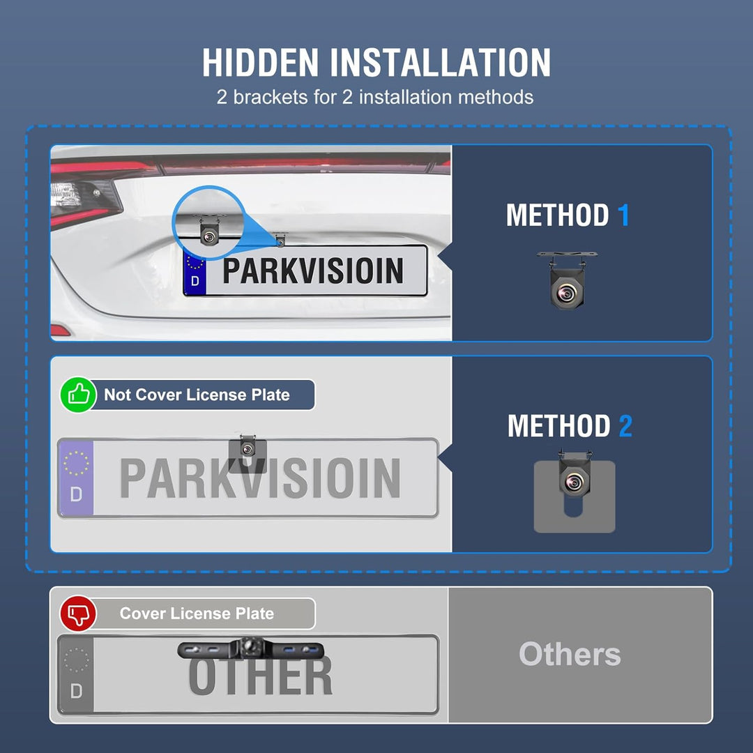 PARKVISION Rückfahrkamera Auto mit Nachtsicht, Rückfahrkamera Nachrüsten System mit 7" LCD Auto Moni