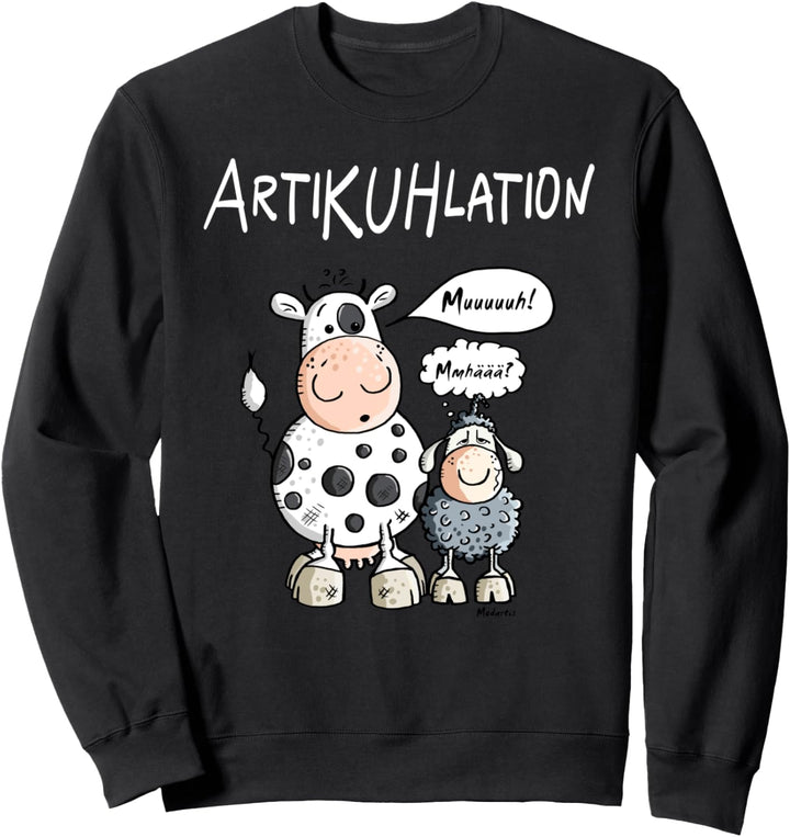 Artikulation Wortspiel Kuh Fun Kommunikation Design Sweatshirt