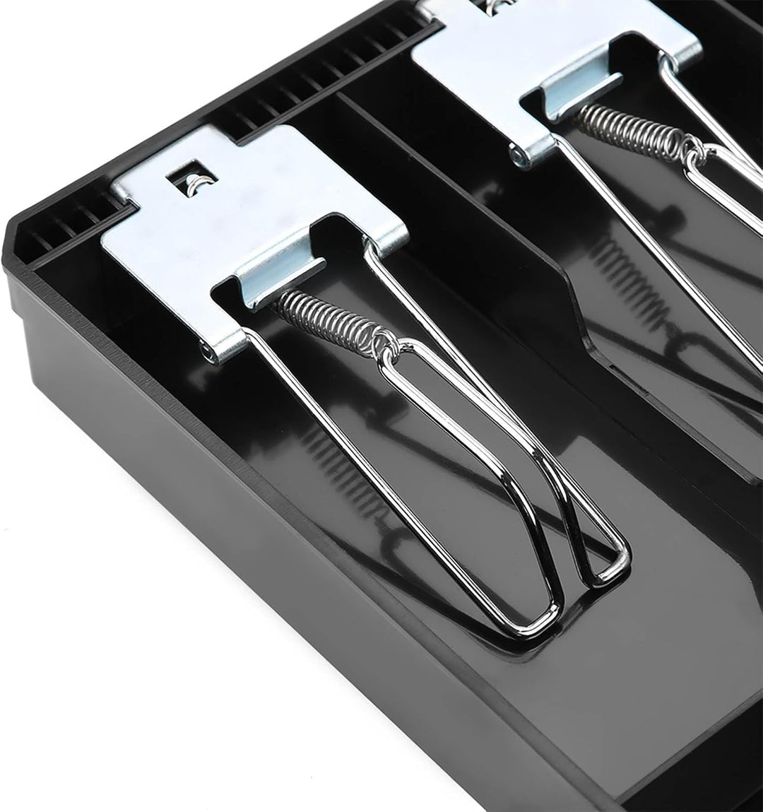Global Cash Drawer Insert Tray 4 Geldscheine / 3 Münzfächer ABS Coin Cash Tray zur Geldlagerung Schw
