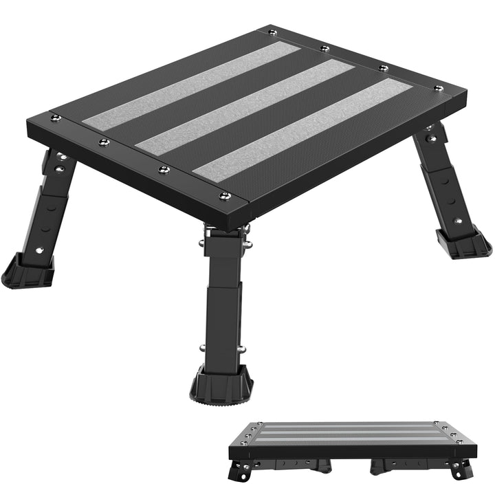 ILOKNZI Aluminium Klapptritt Wohnmobil Tritthocker 1 Stufe Max Belastung 220 kg für Camping/Autowäsc
