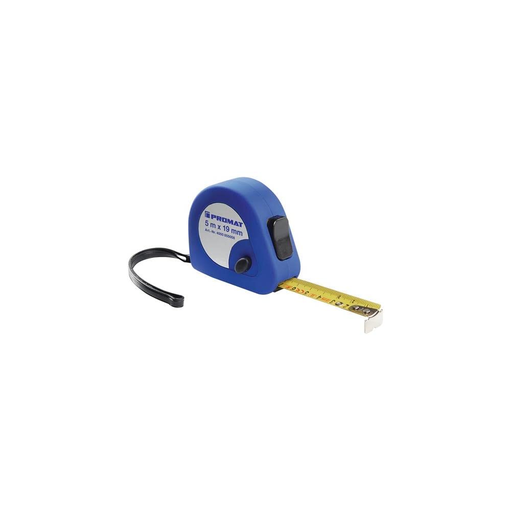 Taschenrollbandmass Länge 5m Breite 19mm gelb mit Stopptaste Genauigkeitsklasse II