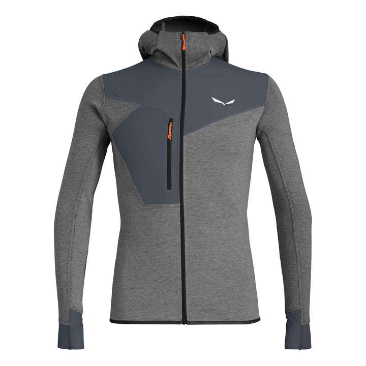 Salewa Herren Puez 2 Dry M L/S Hood Fz Tee XL Black Out Melange/3860, XL Black Out Melange/3860