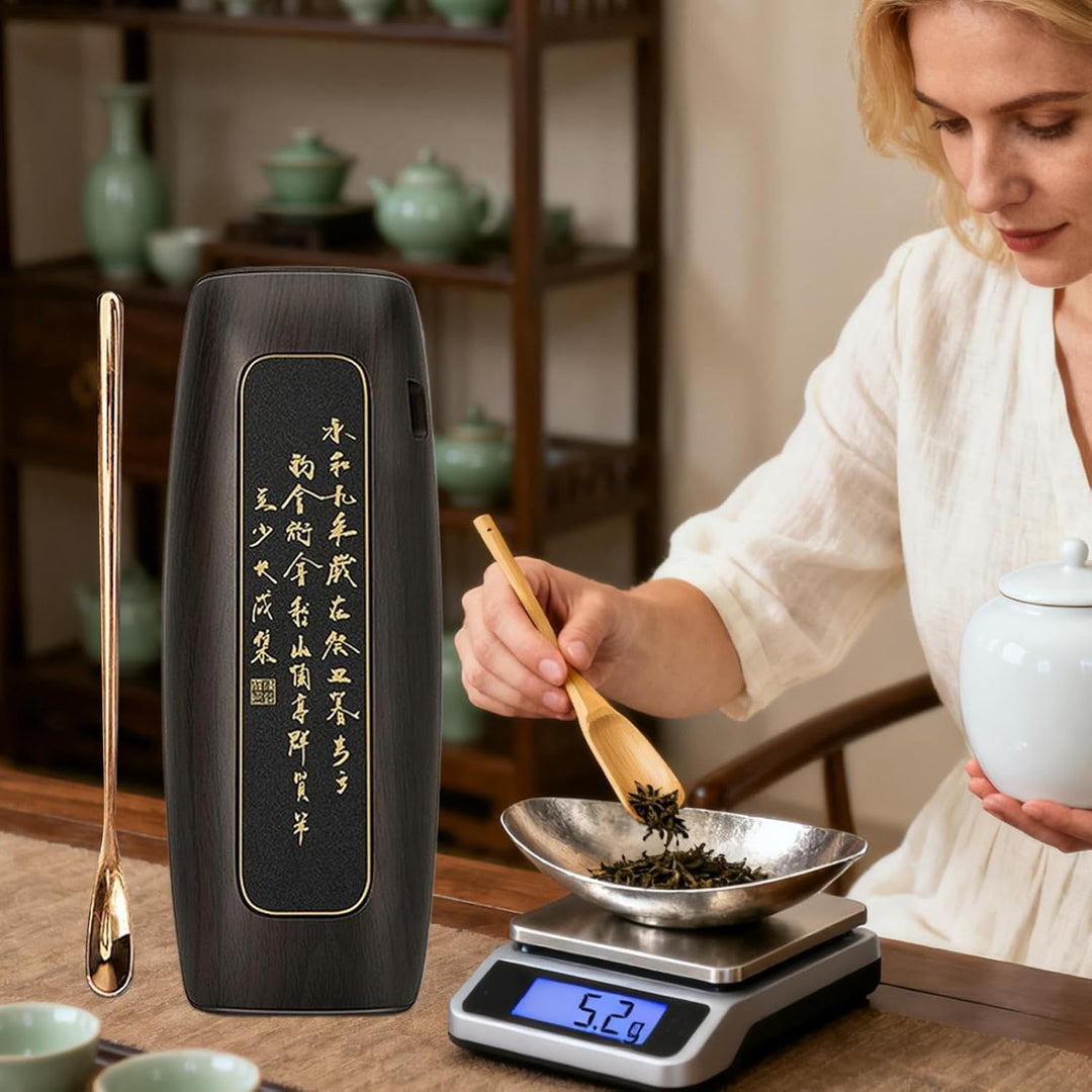 Matcha Teewaage, 0,1g Genauigkeit Elektronische Waage Wiederaufladbar, 500g Wiegegerät Tee Kaffee Me