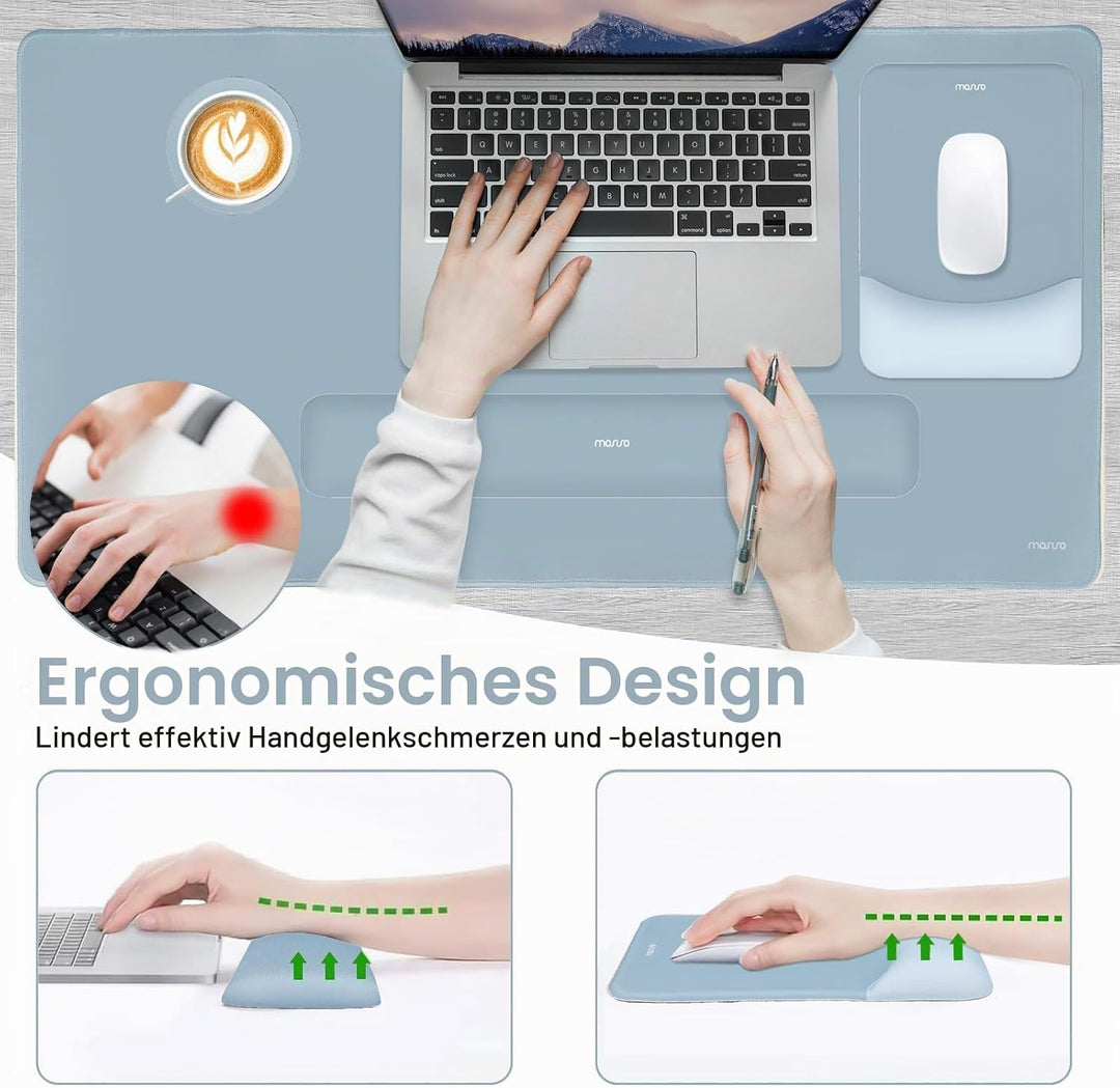 MOSISO Tastatur Mauspad Set, Grosses Schreibtischunterlage Desk Mat &amp; Rechteckige Handballenauflage