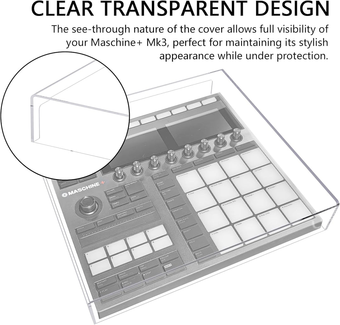 Trommel-Controller-Acryl-Abdeckung, kompatibel mit nativen Instrumenten Maschine + MK3, transparente