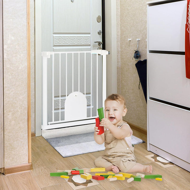 Aufun Treppenschutzgitter Türschutzgitter Kinder ohne Bohren, für 75-85 cm breit, Türgitter mit Druc