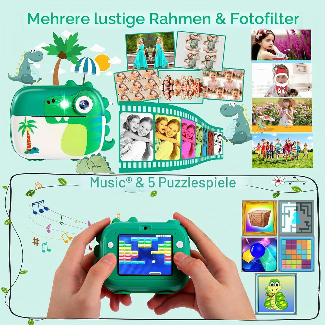 Sofortbildkamera Kinder, Kinderkamera Spielzeug mit HD Video für Kinder im Alter von 3-12, Weihnacht