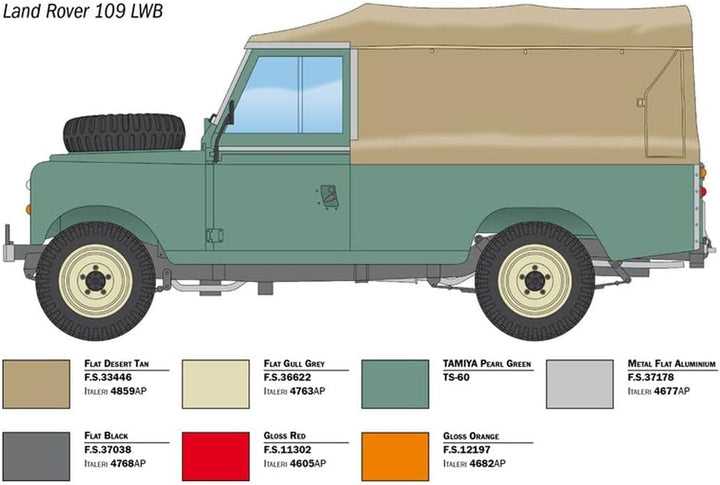 Italeri 3665 1:24 Land Rover 109 LWB - Bausatz, Standmodellbau, Basteln, Hobby, Kleben, Plastikbausa