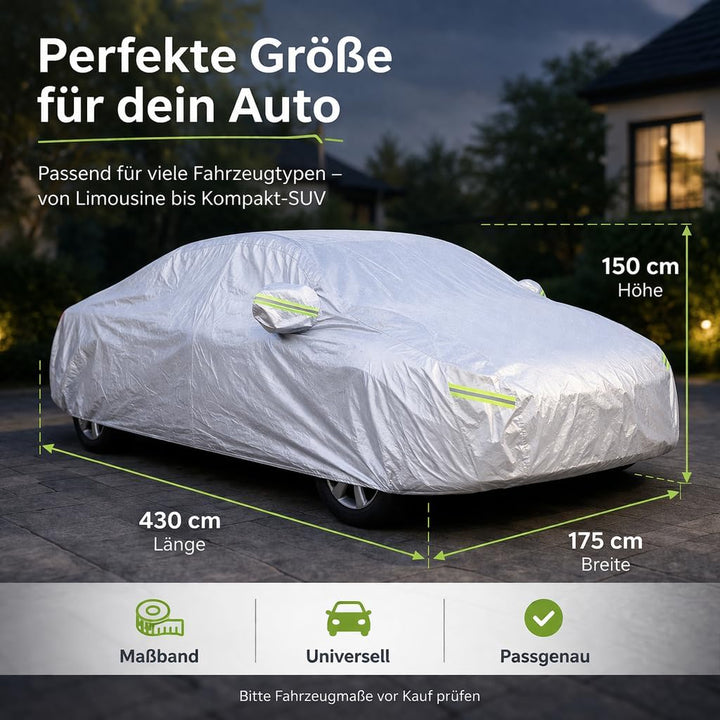 autogadget® 1x Autoschutzhülle Auto Abdeckung Autozubehör - Car Cover - Autoplane Silber Hülle Plane