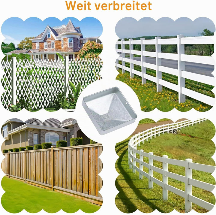 8 Stk Pfostenkappe 7x7cm,Zaunpfosten Kappen,Bodenhülsen für Holzpfosten 7x7cm, Zaun Abdeckkappen,Pfo