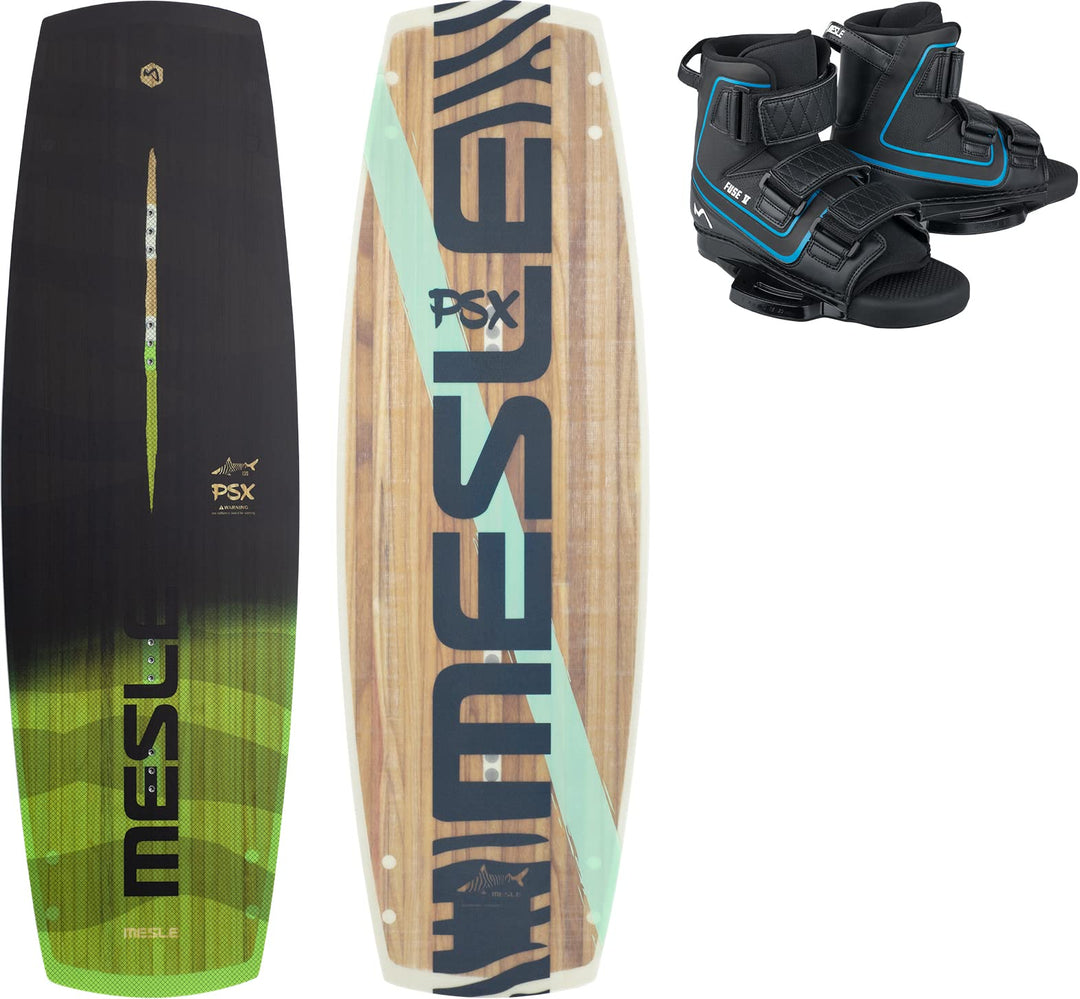 Mesle Wakeboard Paket PSX II mit Fuse Bindung, Seilbahn Pro Flex Board für Obstacle, 135.0 Zentimete