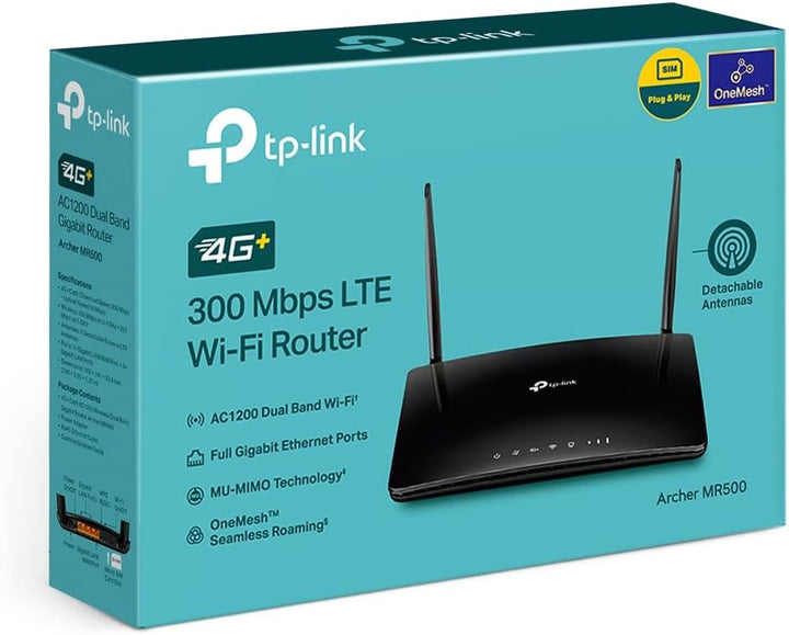 TP-Link Archer MR500 AC1200 LTE Router Dualband 4G + Cat6-Gigabit-WLAN Router (300 Mbit/s im Downloa