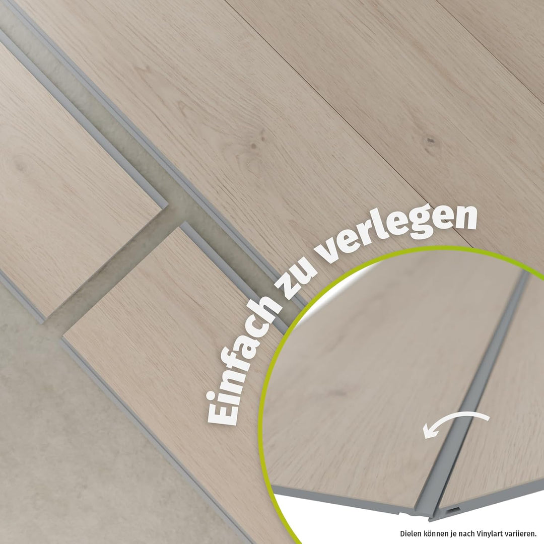 HORI Klick Hart Vinylboden aus hochwertigem SPC ohne PVC, Splendida, moderne Landhausdiele, 1,736 m²
