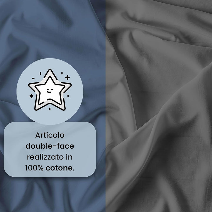 Italian Bed Linen Bettwäscheset für Doppelbetten, 250 x 200 cm 250 x 200 cm Avorio/Grigio, Avorio/Gr