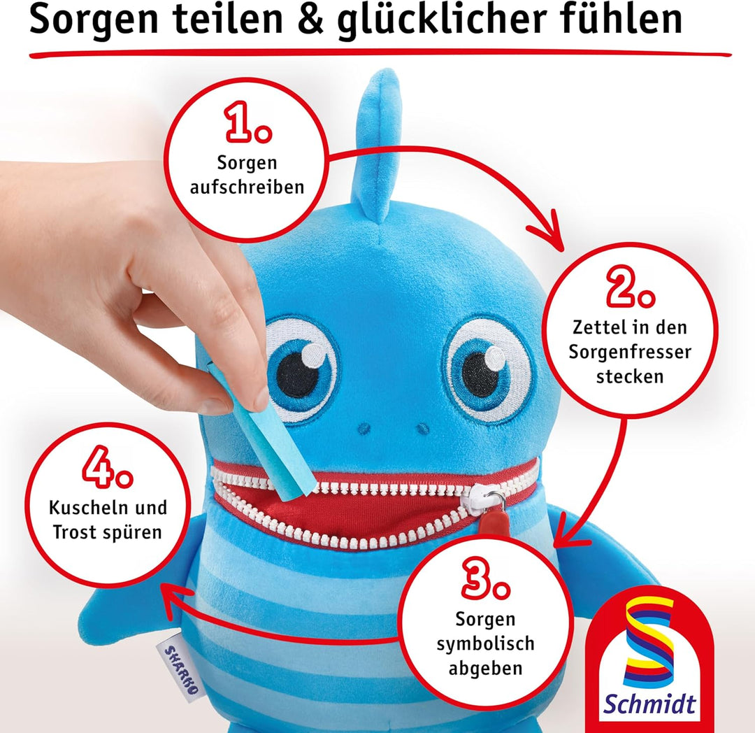 Schmidt Spiele 42662 Sorgenfresser, Sharko, 25 cm, Edition Boogie Woogies, Plüschfigur, Sharko