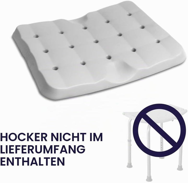 KMINA - Sitzkissen Dusche (35x27x3 cm, Hocker Nicht Enthalten), Duschhocker Kissen, 100% Wasserdicht