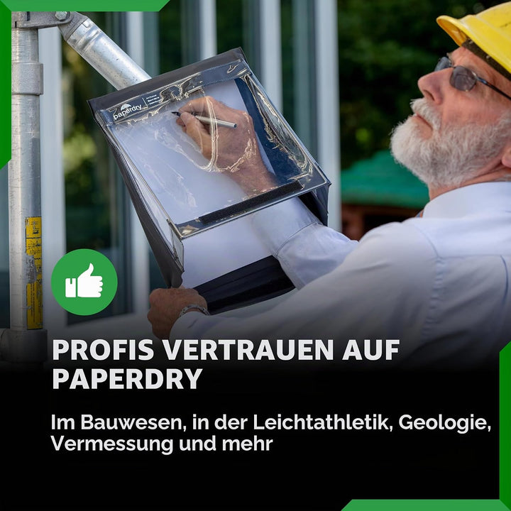 Paperdry Schwarzes Wasserfestes Klemmbrett A4 Hochformat- hochwertiges PVC, 18 Monate Garantie - Kle