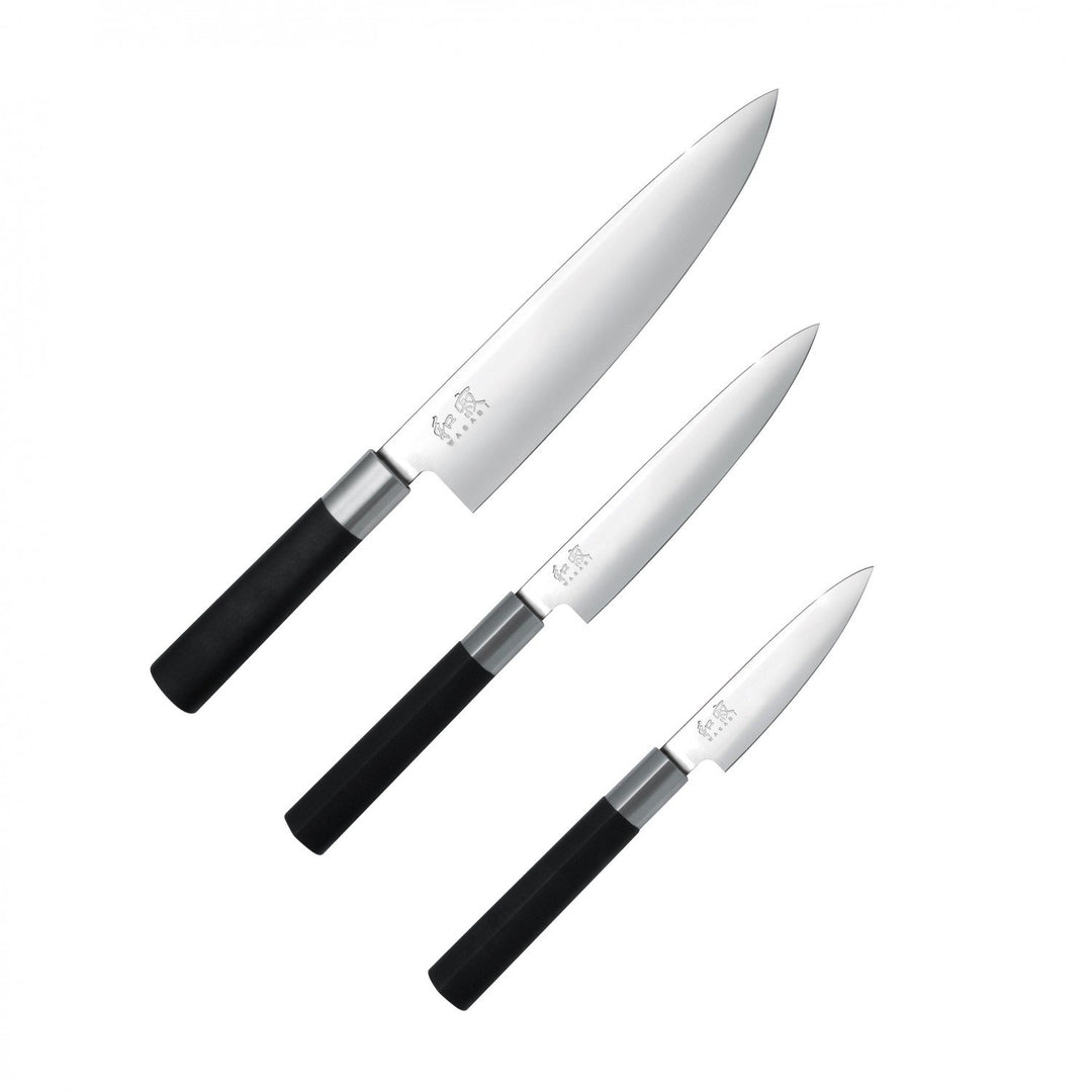 Kai Wasabi Black Messer-Set, 3-tlg., Allzweckmesser, Kochmesser, Messer, Edelstahl, 67S-300