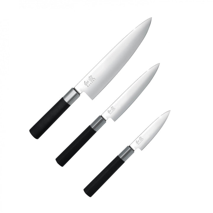 Kai Wasabi Black Messer-Set, 3-tlg., Allzweckmesser, Kochmesser, Messer, Edelstahl, 67S-300