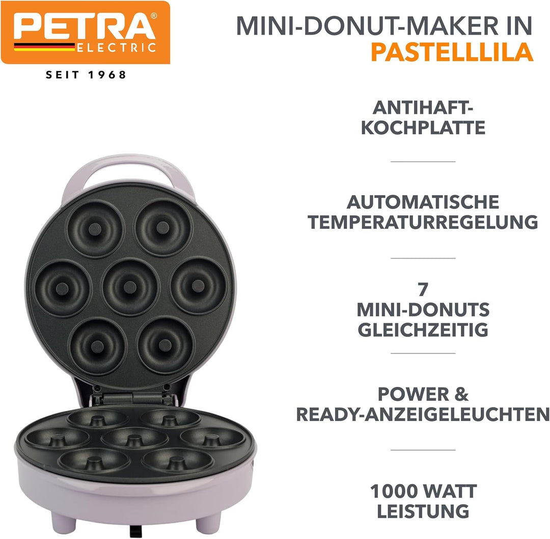 Giles & Posner Mini-Doughnut-Maker – Antihaft-Kochplatten für 7 Donuts, einfach zu reinigende Donutm