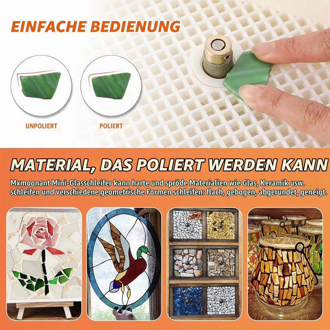 Mxmoonant Automatische Glasschleifmaschine für Buntglas, Keramik, DIY-Heimdekoration, Mosaikfliesen,