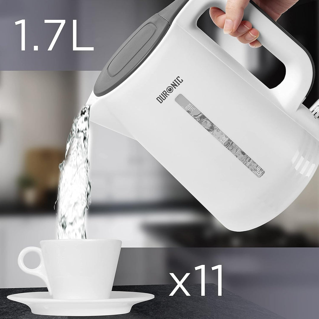 Duronic EK17 WE Wasserkocher - 1,7l Fassungsvermögen - 2200 Watt - Schnellkochend - Basis mit kabell