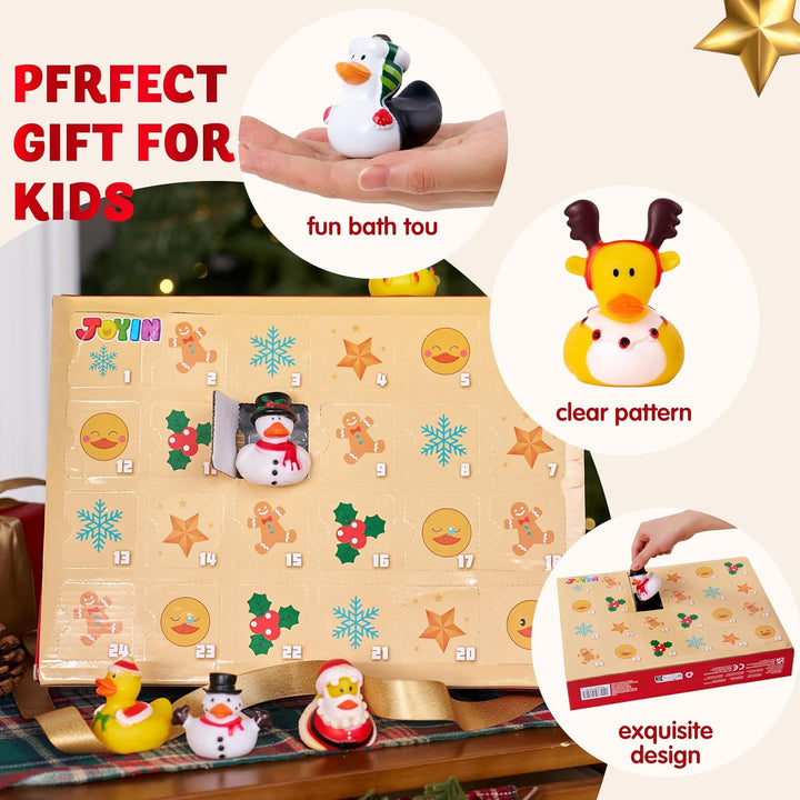 JOYIN Adventskalender 2025 mit Enten, 24-tägiger Countdown-Kalender mit Gummienten, Badeenten-Spielz