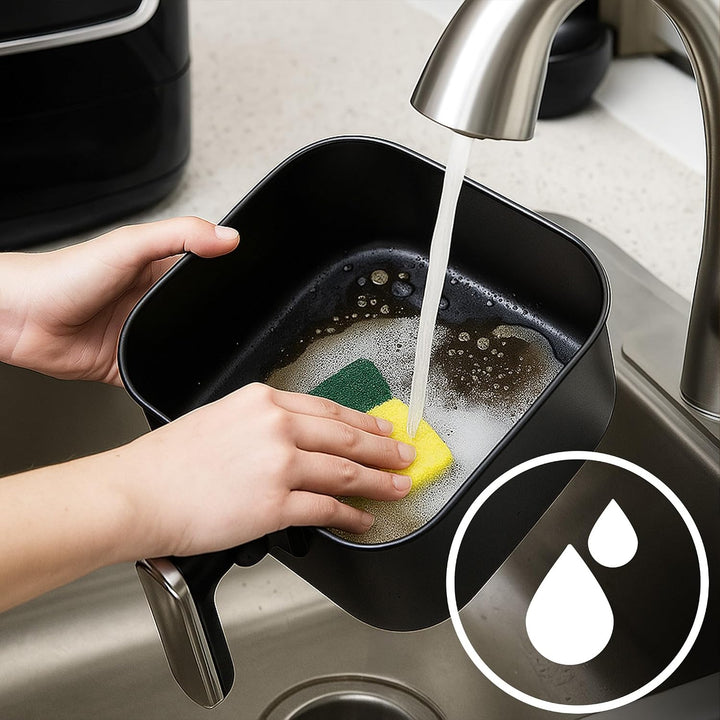 Retoo Heissluftfritteuse 5L mit Touchscreen 1450W, 8-in-1 Airfryer, Spülmaschinenfeste Körbe, Fettar